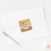 Brick rood en goud Las Vegas Vierkante Sticker (Envelop)