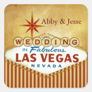 Brick rood en goud Las Vegas Vierkante Sticker