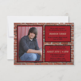 Brick, rood & zwart met foto-3x5Afstudeerder aanko Kaart