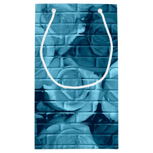 Brick-Rozen 01 Light Blue-Small Gift Bag Klein Cadeauzakje (Achterkant)