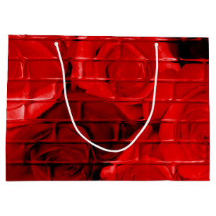 Brick-Rozen 02-Rood- Zazzle Gift Bags Large Cadeautasje