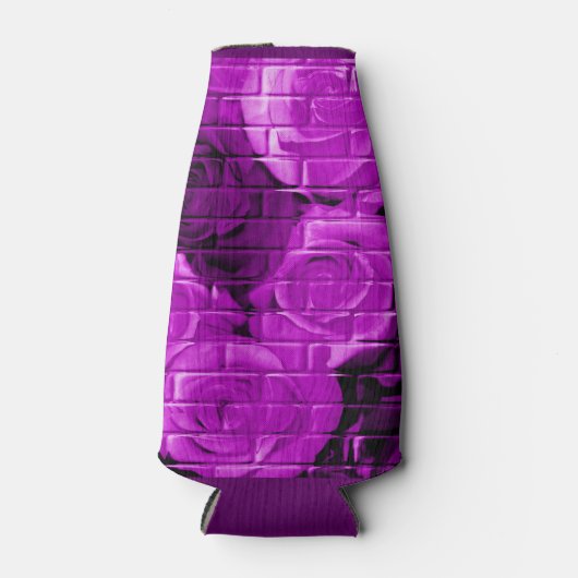 Brick Rozen-04-Paars-Drink flesje koeler-Koozie Flesjeskoeler (Voorkant)