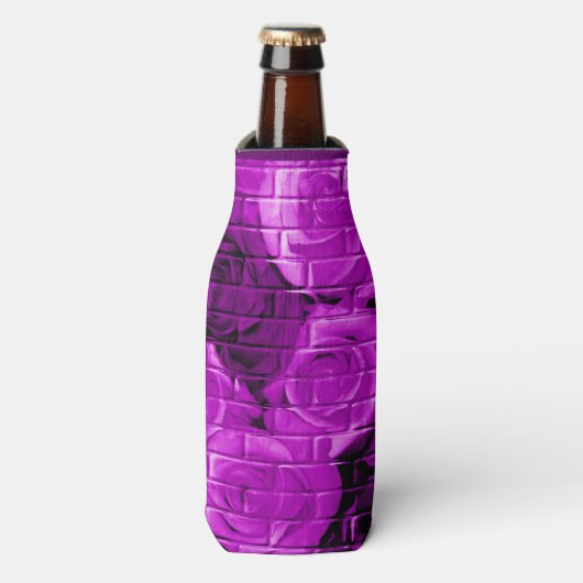 Brick Rozen-04-Paars-Drink flesje koeler-Koozie Flesjeskoeler (Fles Voorkant)