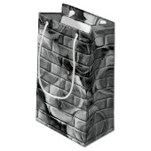 Brick-Rozen 15 zwarte witte tot kleine tas met cad Klein Cadeauzakje (Achterkant Gekanteld)