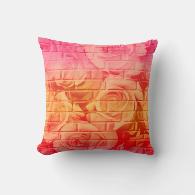 Brick-Rozen 17-roze limonade-Square Sierkussen (Voorkant)