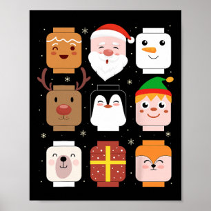 Brick Santa Elf Friends Christmas Boys Me Poster
