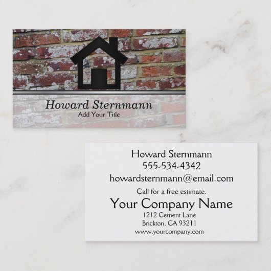 Brick Sjabloon ontwerp Visitekaartje (Voorkant / Achterkant)