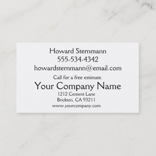 Brick Sjabloon ontwerp Visitekaartje (Achterkant)