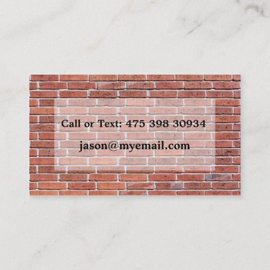 Brick Slabs Pattern Wall Masonry Visitekaartje (Achterkant)