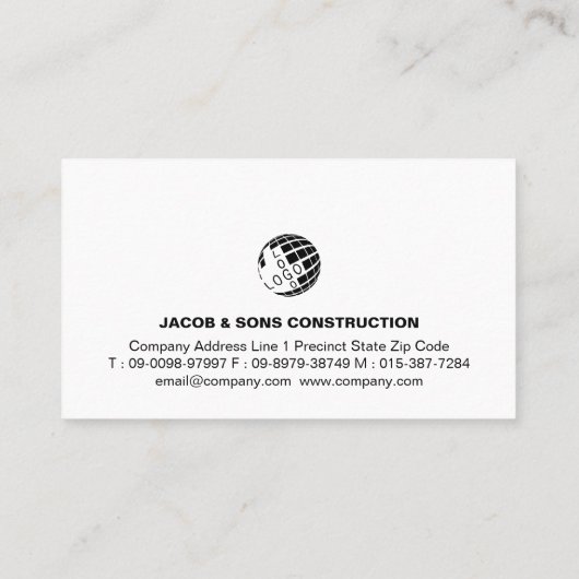 Brick Stone Mason Masonry Construction Visitekaartje (Achterkant)