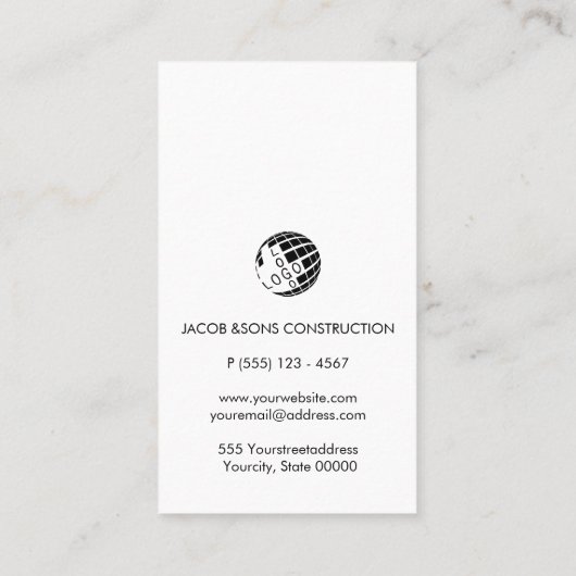 Brick Stone Mason Masonry Construction Visitekaartje (Achterkant)