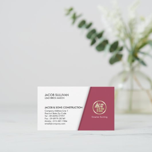 Brick Stone Mason Masonry Construction Visitekaartje (Staand voorkant)