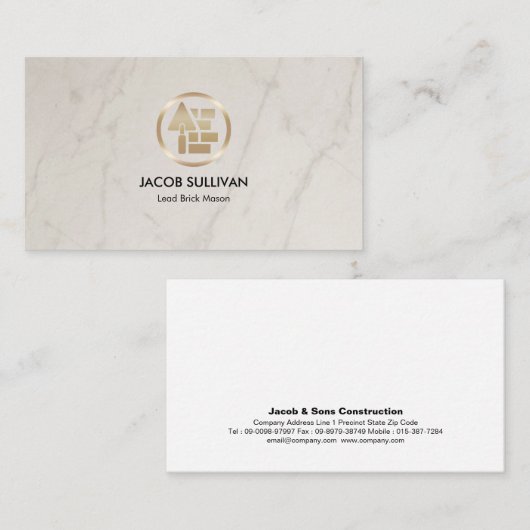 Brick Stone metselwerk constructie Visitekaartje (Voorkant / Achterkant)