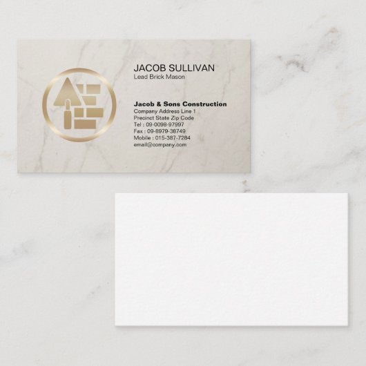 Brick Stone metselwerk constructie Visitekaartje (Voorkant / Achterkant)