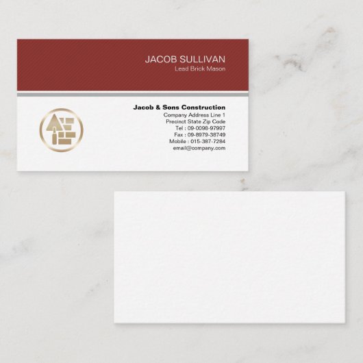Brick Stone metselwerk constructie Visitekaartje (Voorkant / Achterkant)