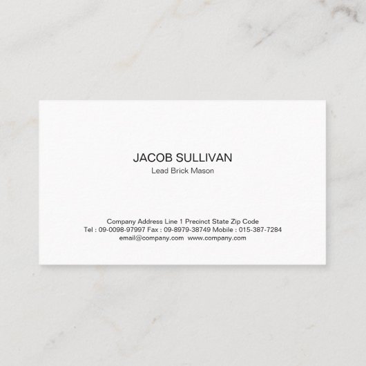 Brick Stone metselwerk constructie Visitekaartje (Achterkant)