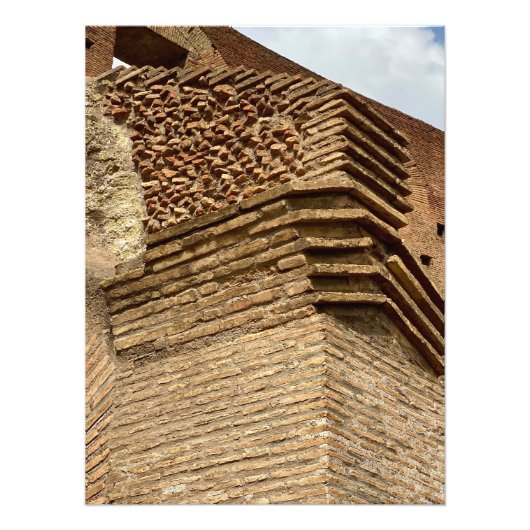 Brick Structure in het Colosseum in Rome, Italië Foto Afdruk (Voorkant)
