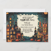 Brick-tastic HALLOWEEN Party Invitation Kaart (Voorkant)