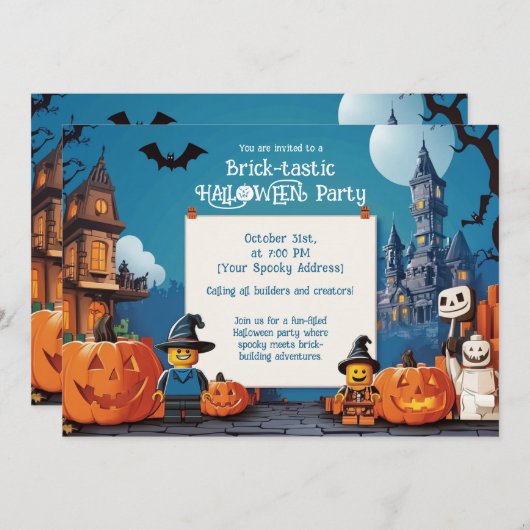 Brick-tastic HALLOWEEN Party Invitation Kaart