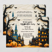 Brick-tastic HALLOWEEN Party Invitation Kaart (Voorkant / Achterkant)