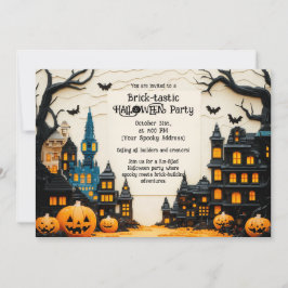 Brick-tastic HALLOWEEN Party Invitation Kaart