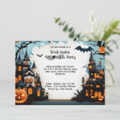 Brick-tastic HALLOWEEN Party Invitation Kaart (Staand voorkant)