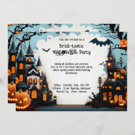 Brick-tastic HALLOWEEN Party Invitation Kaart