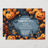 Brick-tastic HALLOWEEN Party Invitation Kaart (Voorkant / Achterkant)