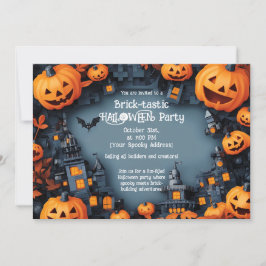 Brick-tastic HALLOWEEN Party Invitation Kaart