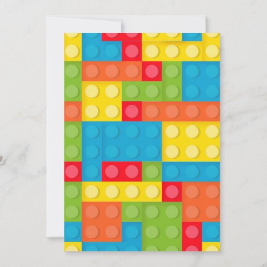 Brick-uitnodigingen bouwen, Boy Birthday nodigt ui Kaart (Achterkant)