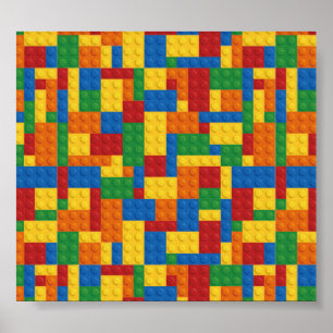 Brick Vector Grafisch COLORFUL RECTANGLES SQU Poster