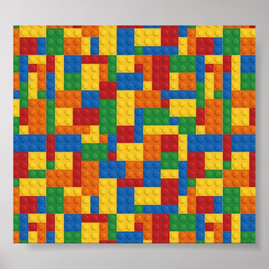 Brick Vector Grafisch COLORFUL RECTANGLES SQU Poster (Voorkant)
