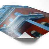 Brick Victoriaans House met koloniale blauwe siers Foto Afdruk (Hoek)