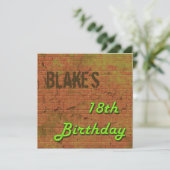 Brick Wall 18th Birthday Invitation Kaart (Staand voorkant)