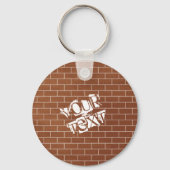 Brick Wall Aangepaste Tekst Sleutelhanger Geperson (Voorkant)