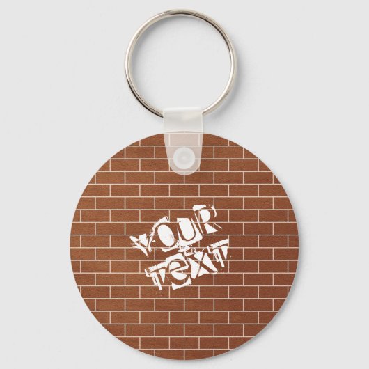 Brick Wall Aangepaste Tekst Sleutelhanger Geperson (Voorkant)