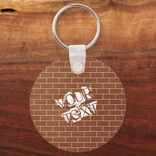 Brick Wall Aangepaste Tekst Sleutelhanger Geperson (Voorkant)