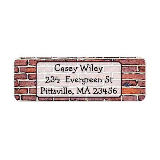 Brick Wall achtergrond adreslabel Etiket (Voorkant)