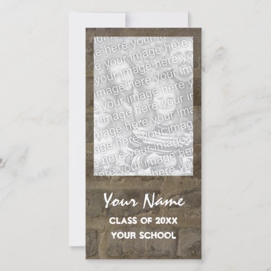 Brick Wall Afstuderen Aankondiging Fotokaart (Voorkant)