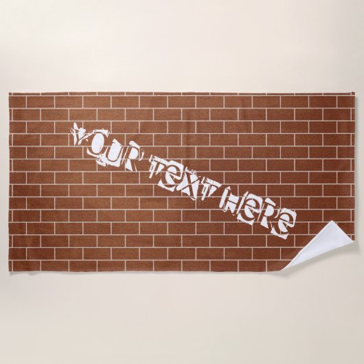 Brick Wall Beach Handdoek Aangepaste tekst (Voorkant)