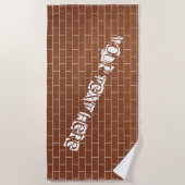 Brick Wall Beach Handdoek Aangepaste tekst (Voorkant)