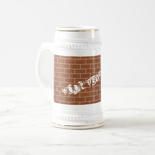 Brick Wall Beer Stein met aangepaste tekst Bierpul