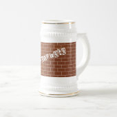 Brick Wall Beer Stein met aangepaste tekst Bierpul (Voorkant rechts)