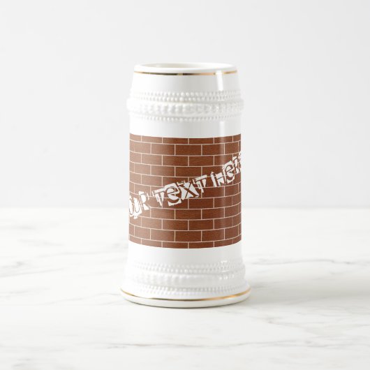 Brick Wall Beer Stein met aangepaste tekst Bierpul (Center)