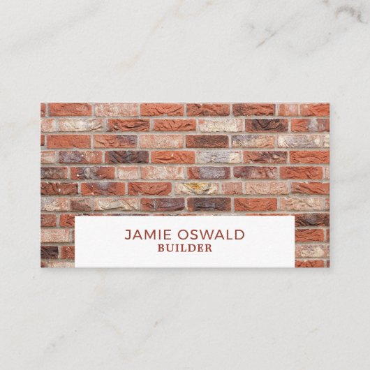 Brick Wall, bouwbedrijf, bouwmachines Visitekaartje (Voorkant)
