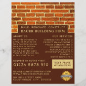 Brick Wall, bouwbedrijf, bouwstenen Adverteren Flyer (Voorkant)