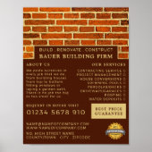 Brick Wall, bouwbedrijf, bouwstenen Adverteren Poster (Voorkant)