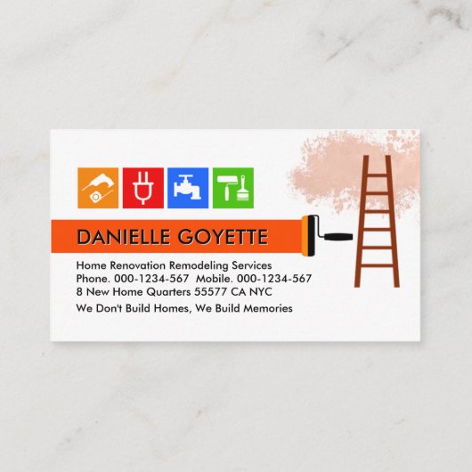 Brick Wall Brown Layer Paint Splatter Visitekaartje (Achterkant)