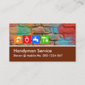 Brick Wall Brown Layer Paint Splatter Visitekaartje (Voorkant)