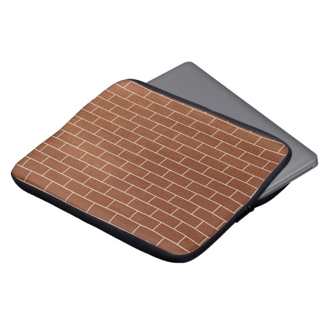 Brick Wall bruine laptophoes Laptop Sleeve (Voorkant top)